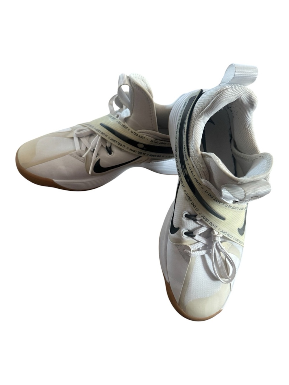 Nike Women’s White Volleyball Sneakers with Black Swoosh